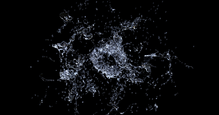 3D rendering, Water splash explode from center around itself. hight resulotion for elementの写真素材