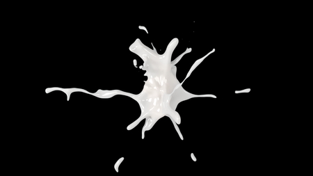 Milk splash on black background.の写真素材