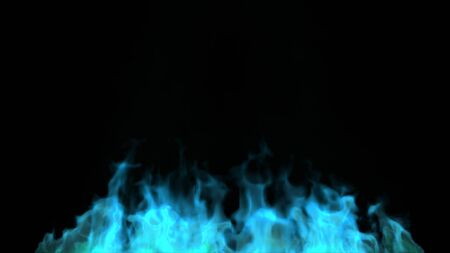 Blue flames rise from the the ground. 3d rendering.の写真素材