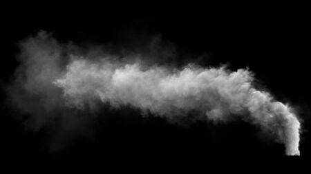 Grey smoke pollution isolated on black background, Look like a cloud. 3d renderings.の写真素材