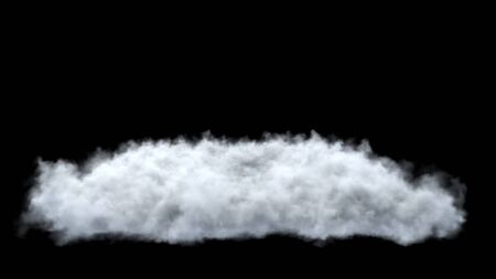 White smoke pollution isolated on black background, Look like a cloud. 3d renderings.の写真素材