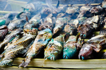 Grilled fishの写真素材