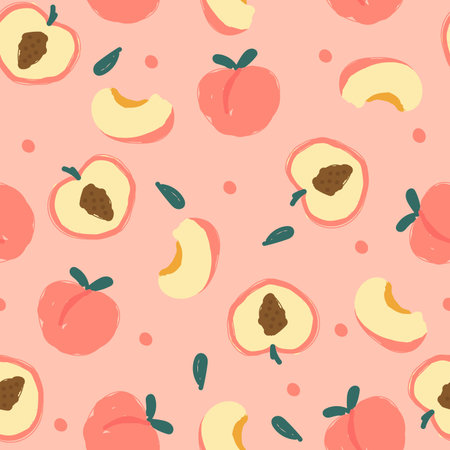 peach seamless cute pattern. For backdrop, wrapping paper, fabric, wallpaper. fashion prints....