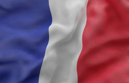 Flag of France background, Close-Up waving flag. 3d Renderingの写真素材
