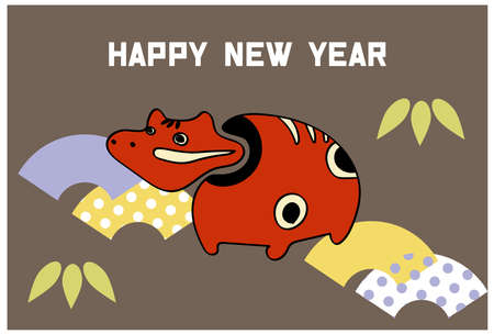 New Year's card with pop redのイラスト素材