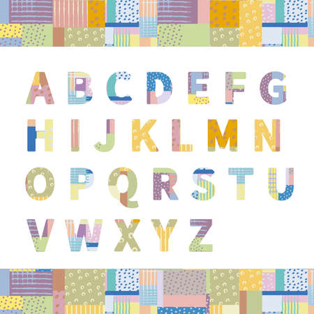 Pop patchwork alphabetのイラスト素材