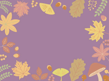 Pop fallen leaf frameのイラスト素材