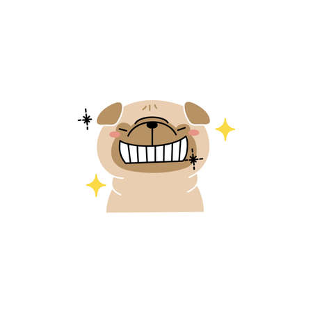 Pug with glittering teethのイラスト素材