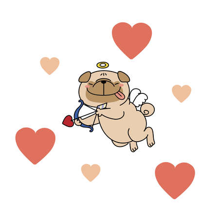 Cupid pugのイラスト素材