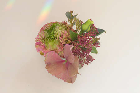 flower arrangement on a white table.の写真素材