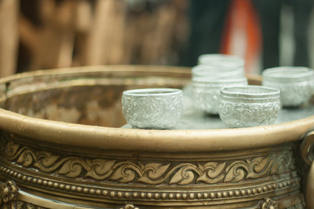 offering landscape in Thailand Bangkok temple.