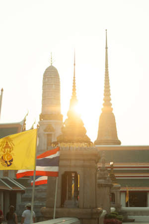 offering landscape in Thailand Bangkok temple.の写真素材