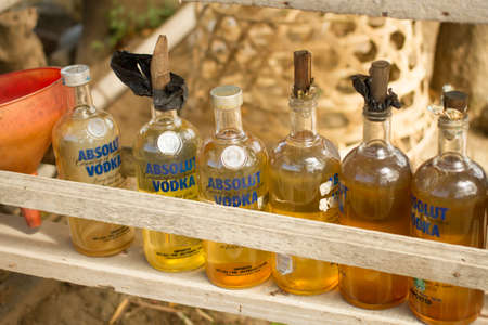 gasoline on a tree box.のeditorial素材