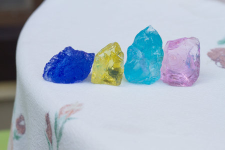 Healing crystal on a green.の写真素材