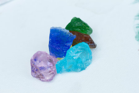 Healing crystal stone and green.の写真素材