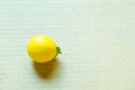 Lemon on a white background. View from above. Copy space.の写真素材