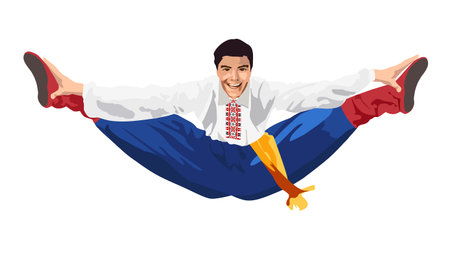 Dancer performing a dance element - jumpのイラスト素材