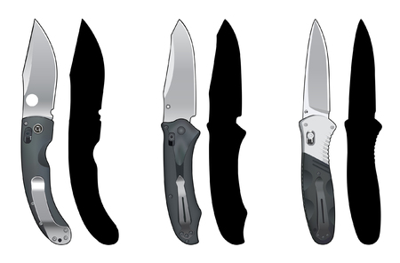Set of knives on a white backgroundのイラスト素材