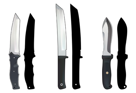 Set of knives on a white backgroundのイラスト素材