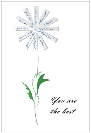 Declaration of love laid out in the form of a flowerのイラスト素材