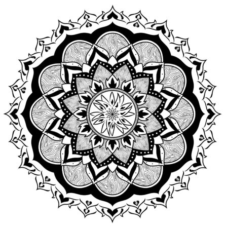 Mandala of Fire and Wood on a white backgroundのイラスト素材