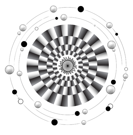 Mandala of motion on a white backgroundのイラスト素材