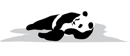 A panda is in the relaxed poseのイラスト素材