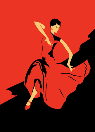 The stylized image of dancer flamencoのイラスト素材