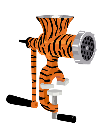 Manual meat grinder in the tiger coloring.のイラスト素材
