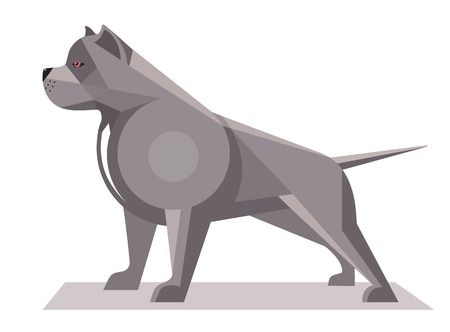 Pitbull minimalist image on a white backgroundのイラスト素材