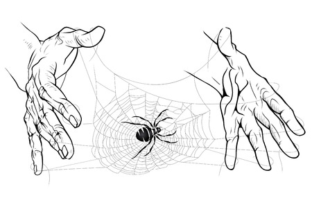 Abstract image of spider or people must store wild nature for future generationsのイラスト素材