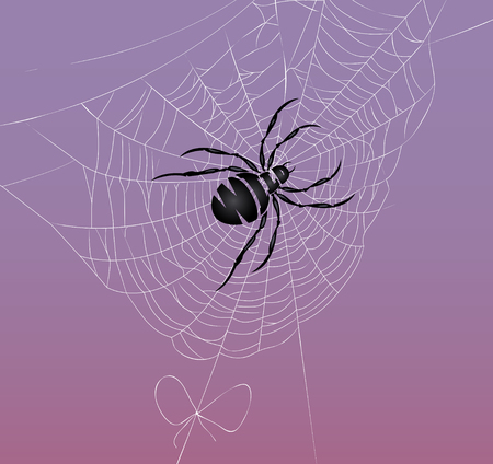 Abstract image of spider on a background evening sky or people must store wild nature for future generationsのイラスト素材
