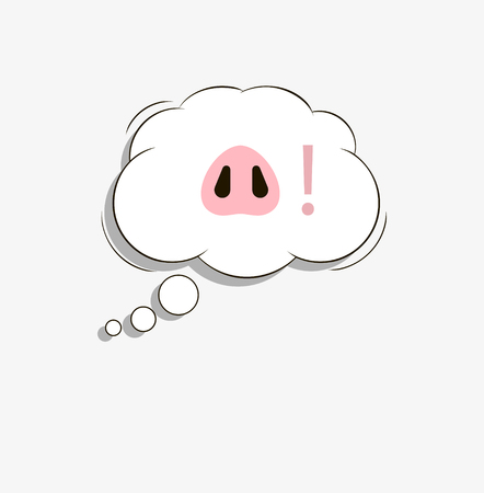 New Year greeting card - animal sign on the Chinese zodiac, minimalist image on gray backgroundのイラスト素材