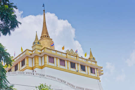 The Golden Mountain Wat Saket near Phanfah Leelas of Bangkok Thailandの写真素材