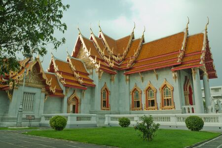 The Benchamabophit  The temple is beautiful and one of Bangkok Thailandの写真素材