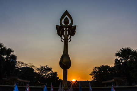 Outdoor Sculpture in the park of Bangkok Thailandの写真素材