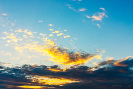 Sky, colorful, bright, beautiful evening の写真素材