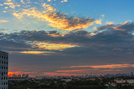 Beautiful sky after sunset in Bangkok, Thailand の写真素材