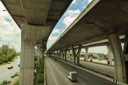 Freeway construction to transportation in Thailand.の写真素材