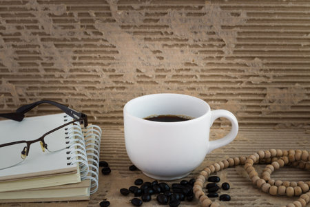 cup of espresso coffee   on texture background