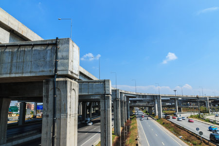 Cement structure Expressway east of Thailand.