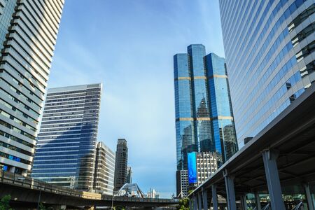 Building modern business area , architecture style in  city  bangkokのeditorial素材