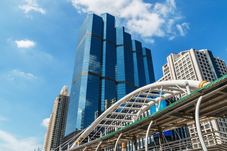 Building modern business area , architecture style in  city  bangkokのeditorial素材