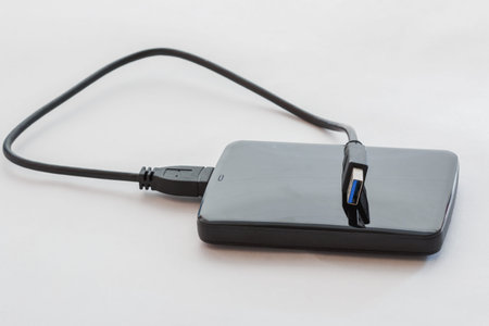 external hard disks on white background