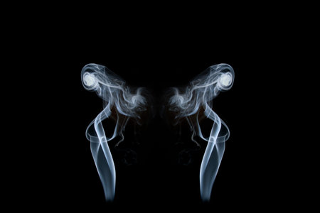 White smoke on a dark backgroundsの写真素材