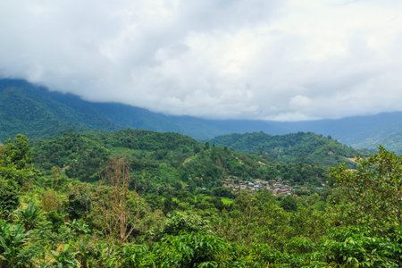 Mountain green forests with nature landscape ,cloud coverの写真素材