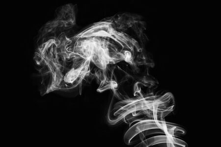 White smoke of Design elements on black backgroundの写真素材
