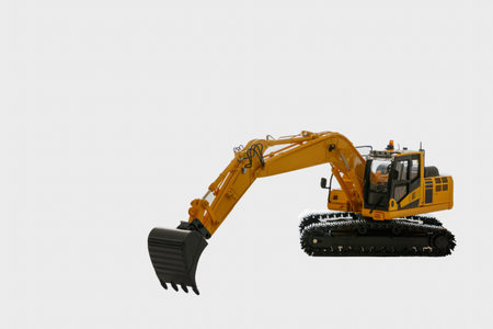 Excavator loader model on white background