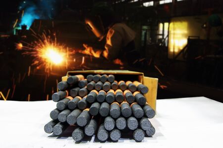 Gouging carbon electrode rods,Used in industrial metal steelの写真素材