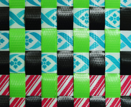 Background texture   colorful with plastic, Hands craft work basketry